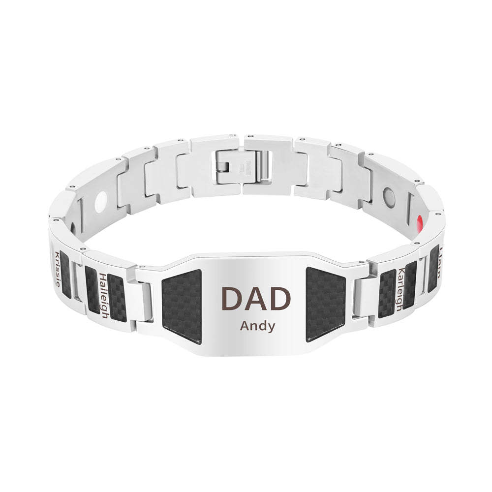 Father's Day Gift Personalized Men Magnetic Therapy Bracelet with Effe