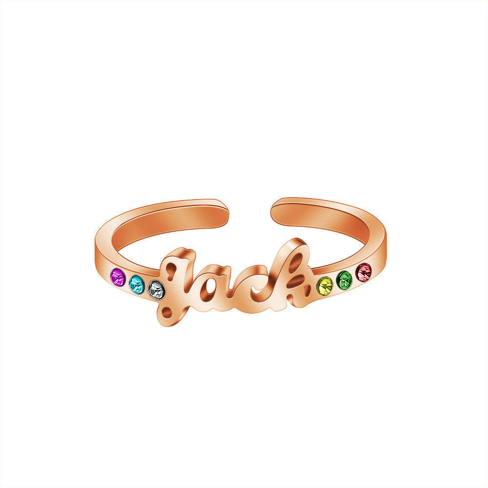 Mother's Day Gift Birthstone Name Ring