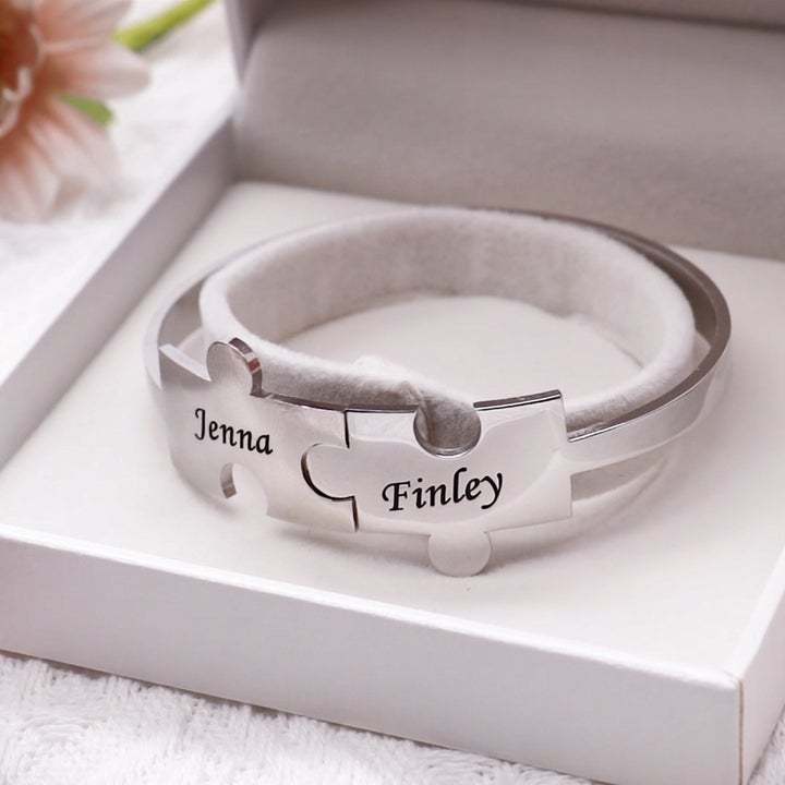 Mother's Day Gift Personalized puzzle bracelet-Engravingift