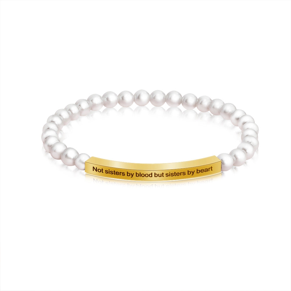 Mother's Day Gift Simple Fashion Personality Ladies Pearl Carving Bracelet-Engravingift