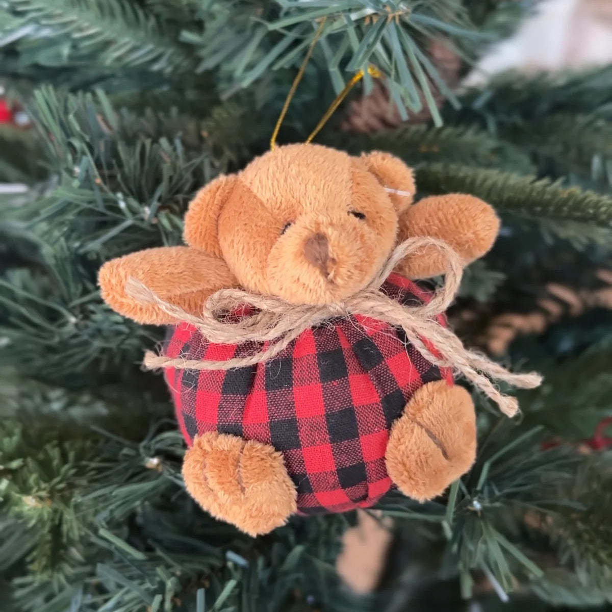 Christmas Plaid Bear Ornament