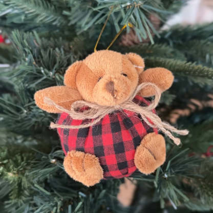 Christmas Plaid Bear Ornament