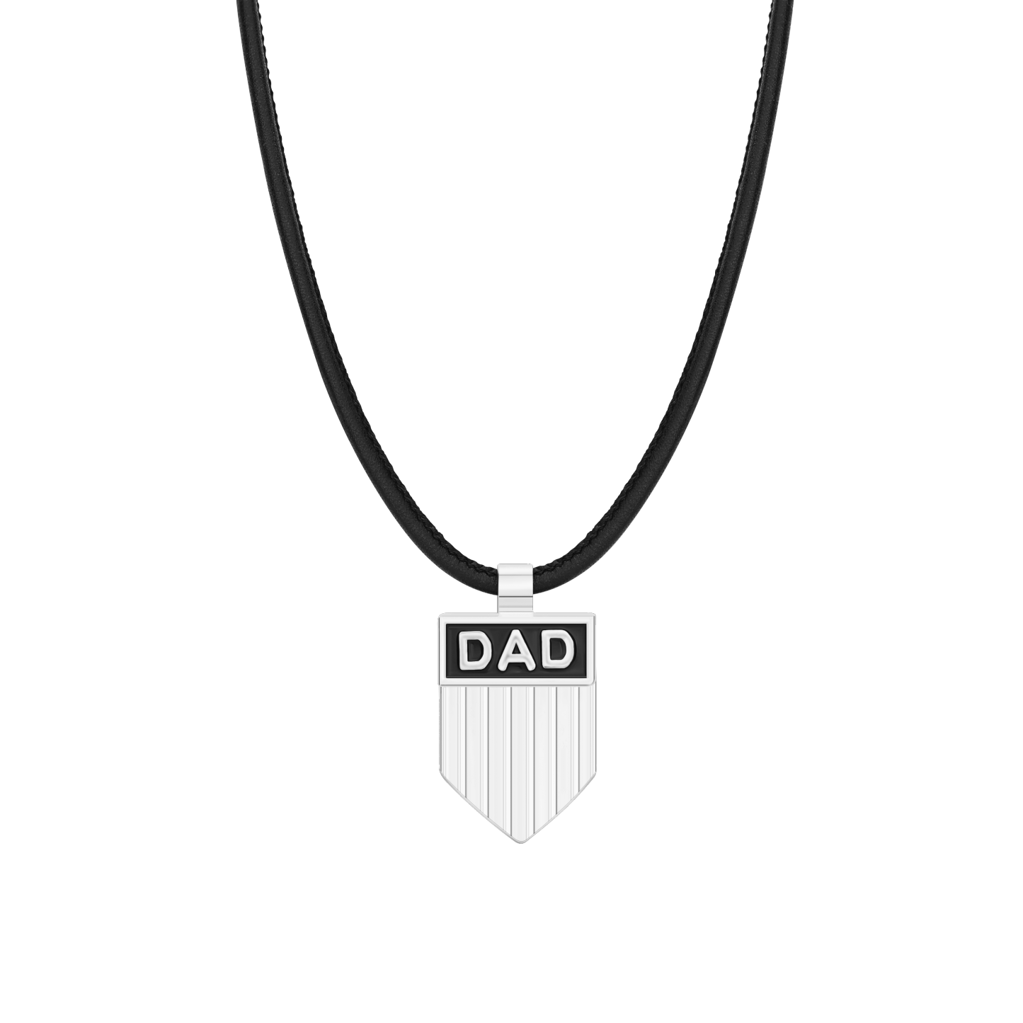 Father's Day Gift DAD Engraved Shield Pendant Necklace