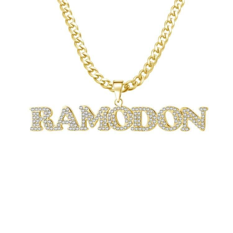 Iced Out Diamond Name Necklace-Engravingift