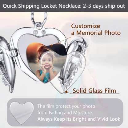 Mother's Day Gift s Personalized Memory Photo Locket Necklace Heart Pendant-Engravingift