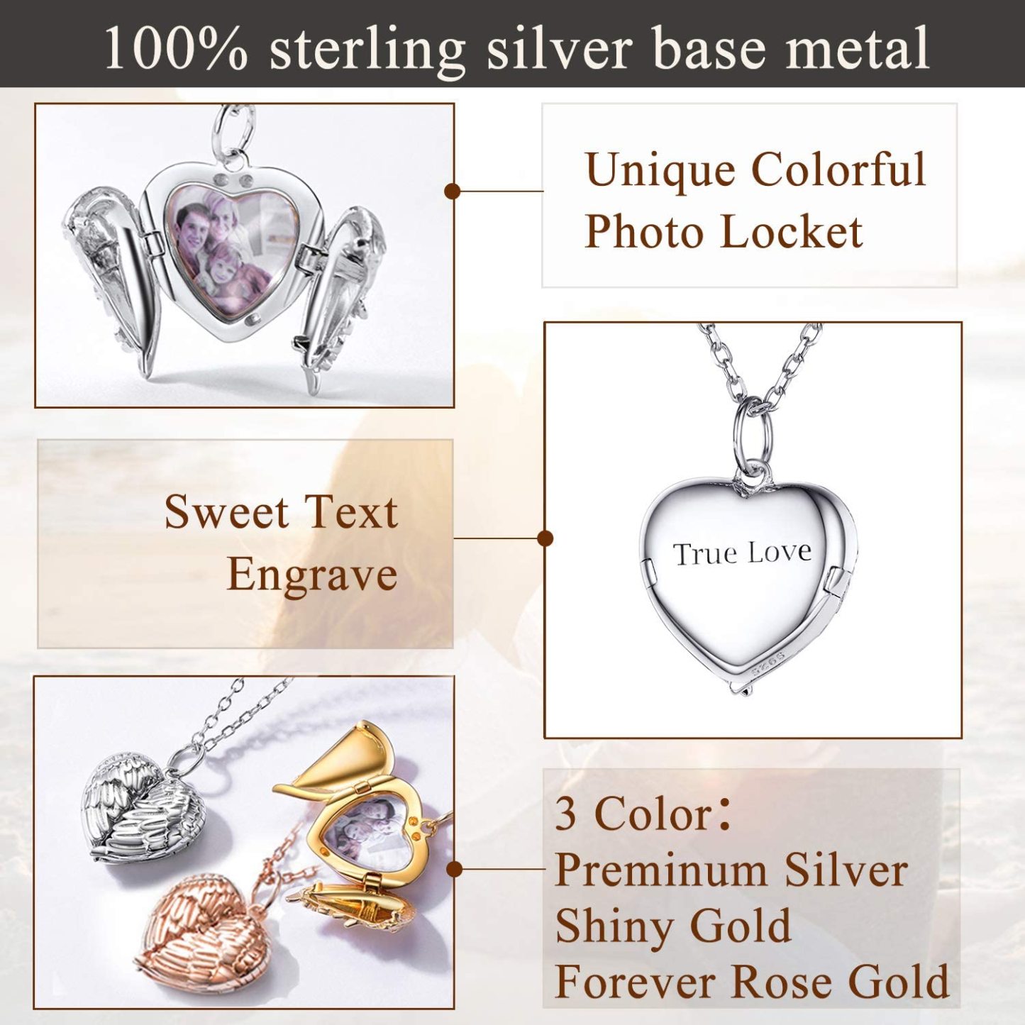 Mother's Day Gift s Personalized Memory Photo Locket Necklace Heart Pendant-Engravingift