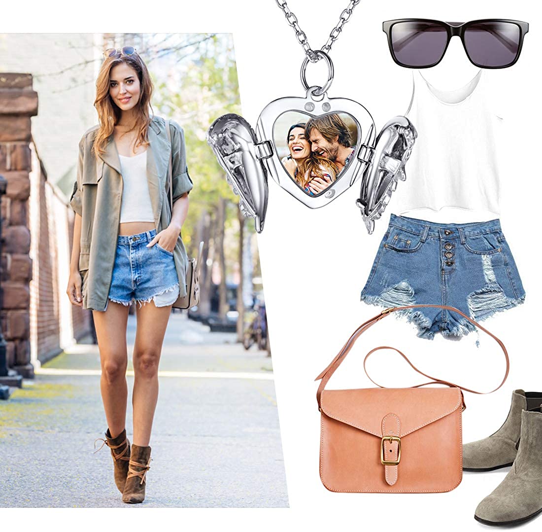 Mother's Day Gift s Personalized Memory Photo Locket Necklace Heart Pendant-Engravingift