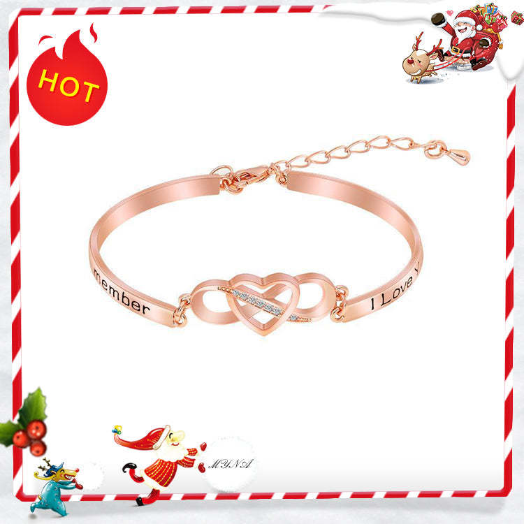 Mother's Day Gift Infinite love bracelet for Mom-Crystal inlaid-Real stock-Engravingift