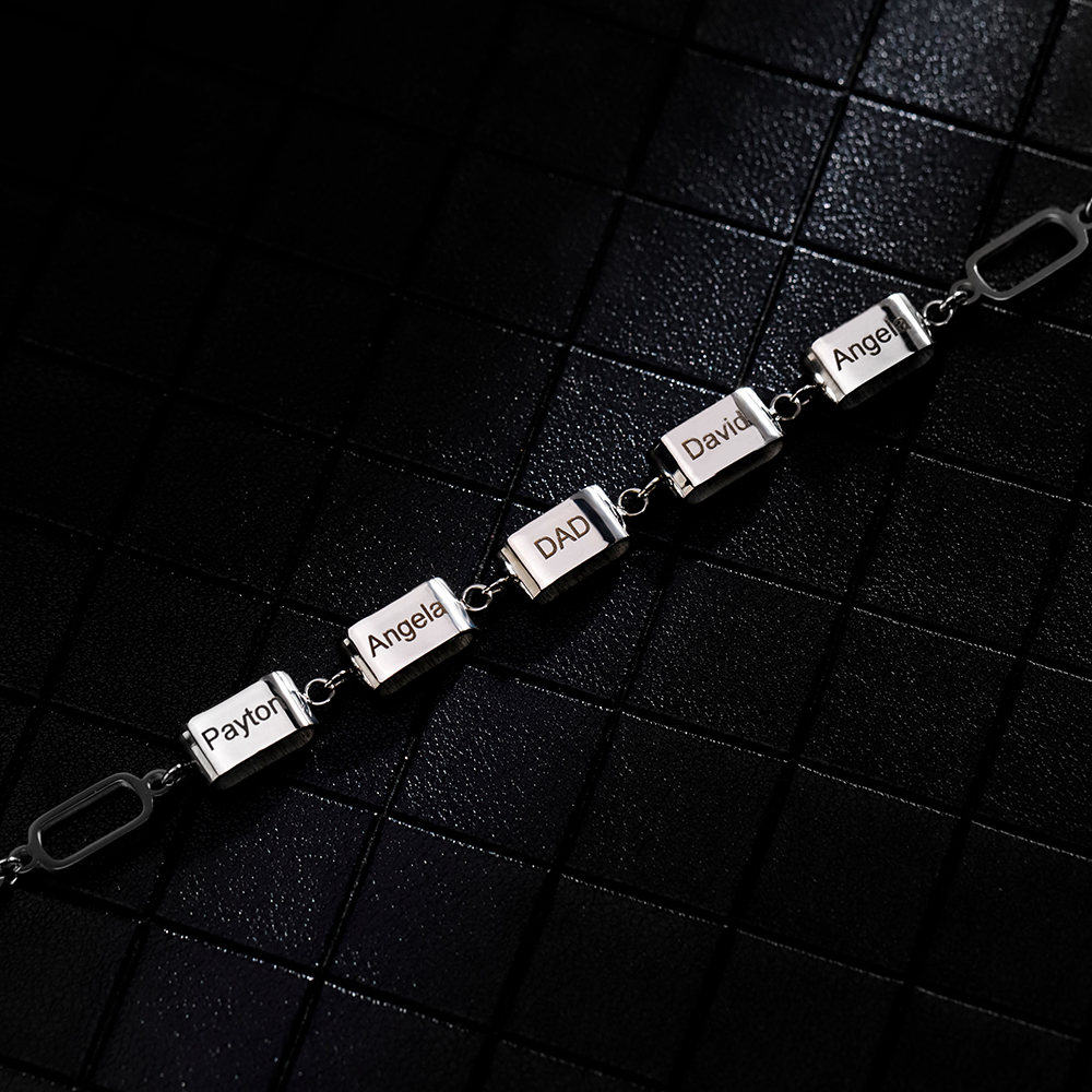 Custom Multi-Name Bar Bracelet, Personalized Family Bracelet