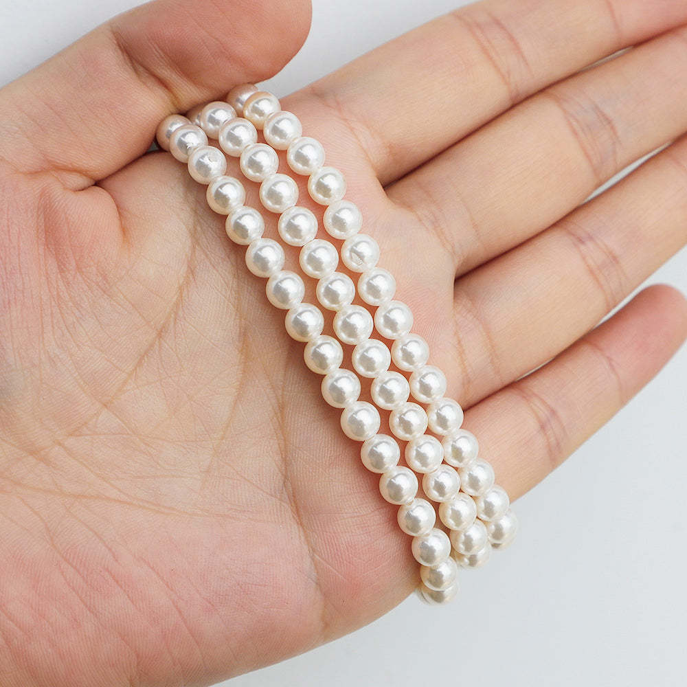 Mother's Day Gift Simple Fashion Personality Ladies Pearl Carving Bracelet-Engravingift