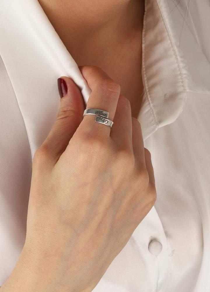 Mother's Day Gift  Personalized Couple Name Ring Two Names Ring Wedding Gift Anniversary Gift-Engravingift