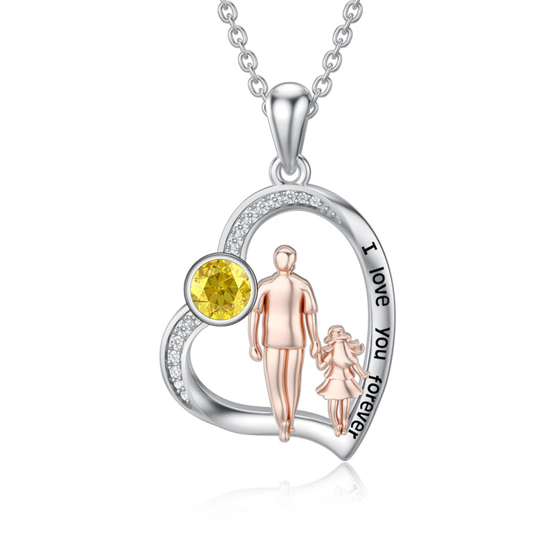Father Daughter Heart Pendant Necklace from Dad Gift for Daughter