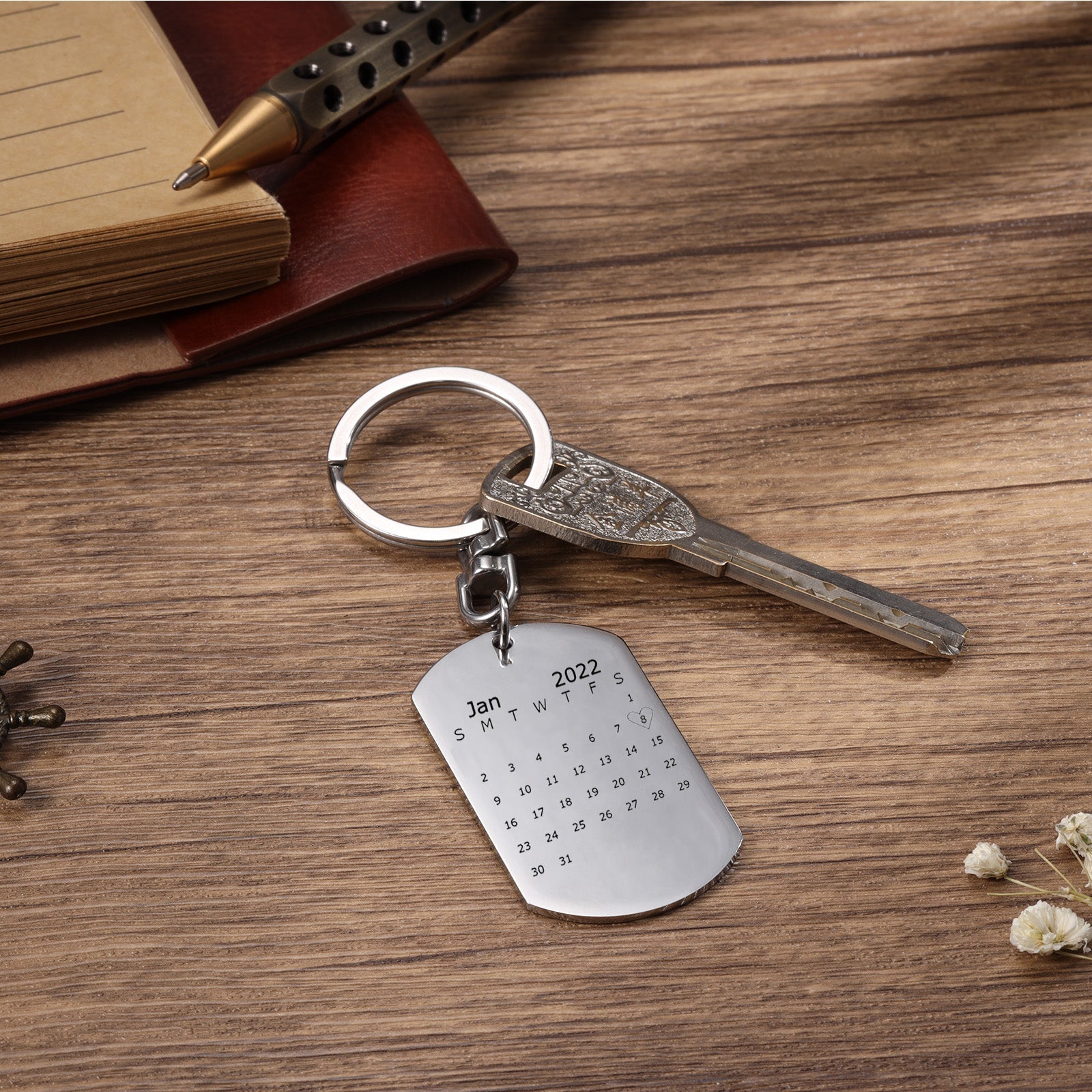 Mother's Day Gift Anniversary date ideas Couple Keychain Customized Photo Funny Heart Matching Keyring-Engravingift