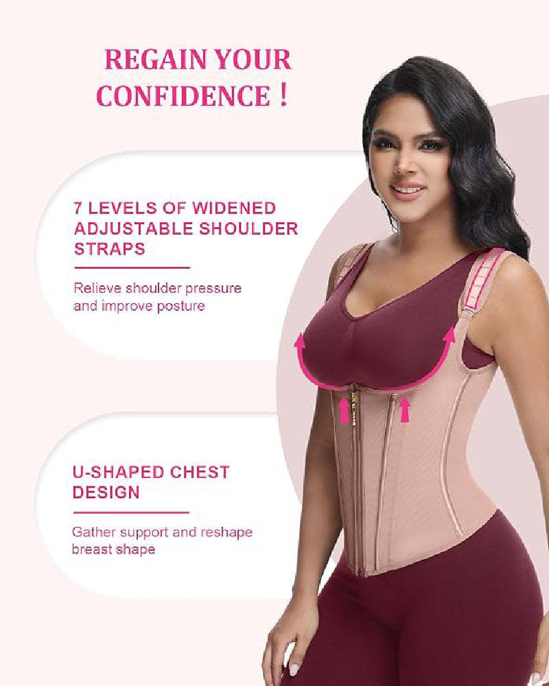Waist Trainer for Women Body Shaper Corset Vest Tank Top with Steel Bones