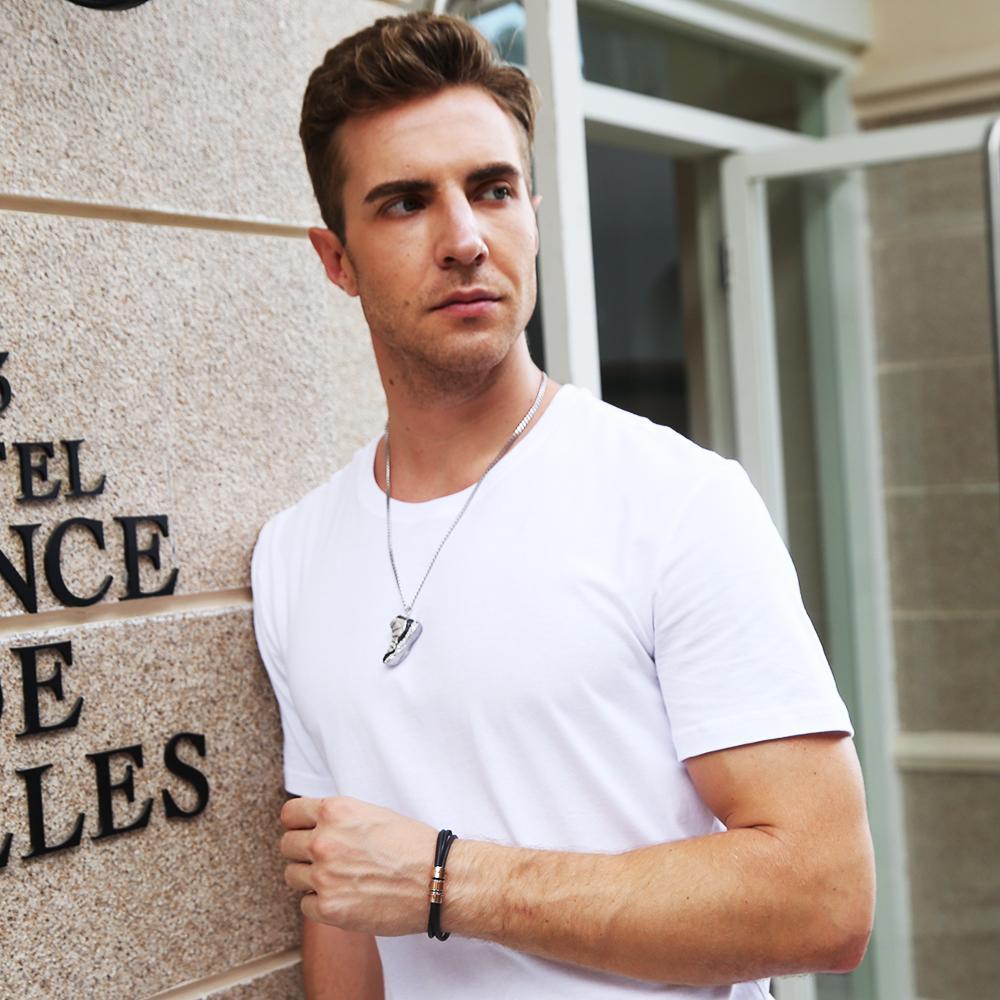 Christmas Gift Leather Bracelet With Rolling Custom Beads