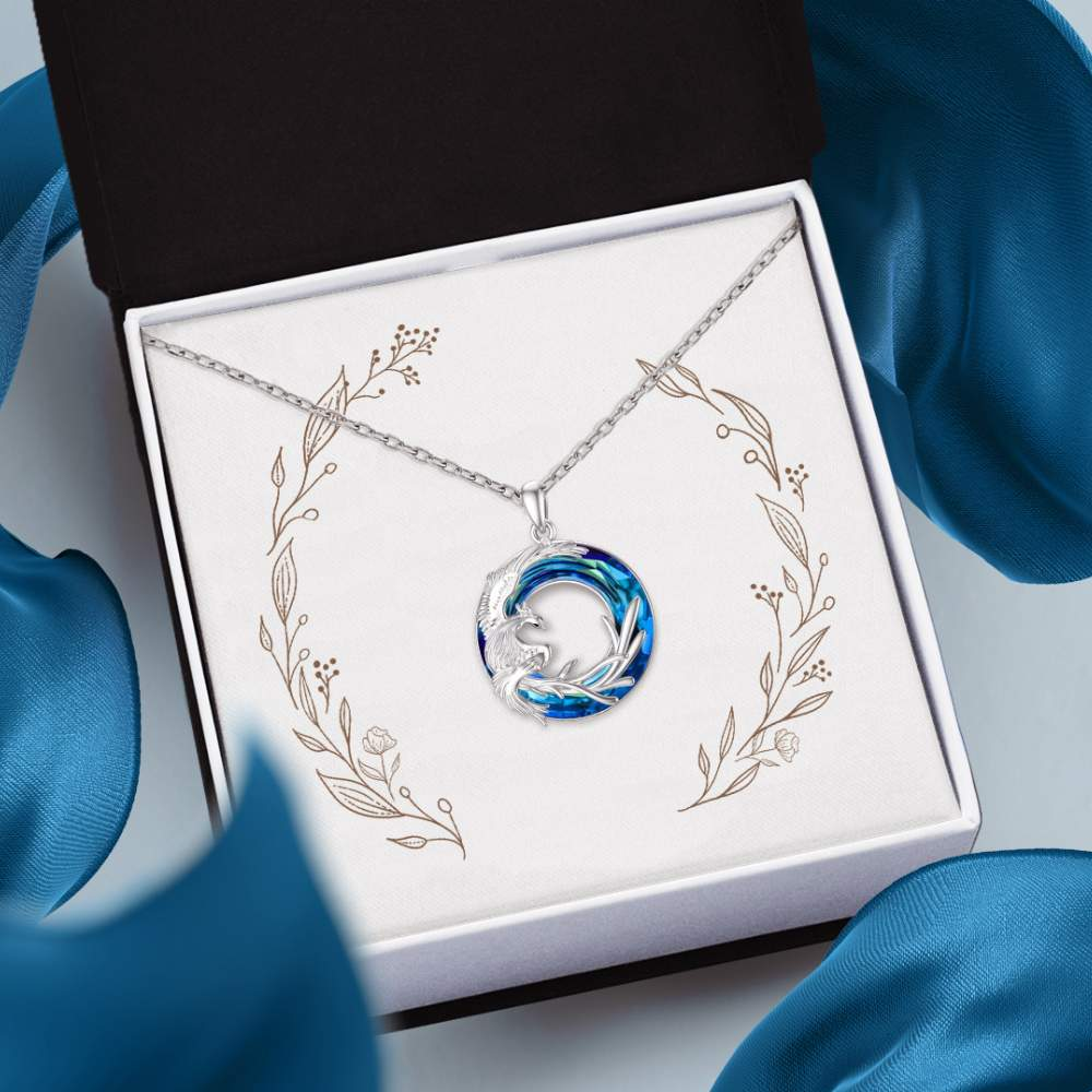 Mother's Day Gift Phoenix Crystal Necklace | 925 Sterling Silver-Engravingift