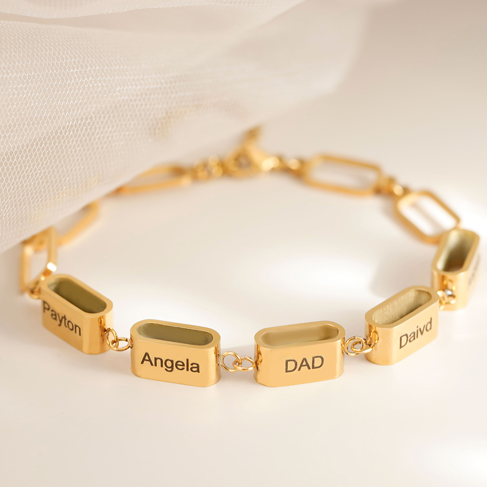 Custom Multi-Name Bar Bracelet, Personalized Family Bracelet