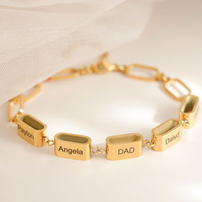 Custom Multi-Name Bar Bracelet, Personalized Family Bracelet