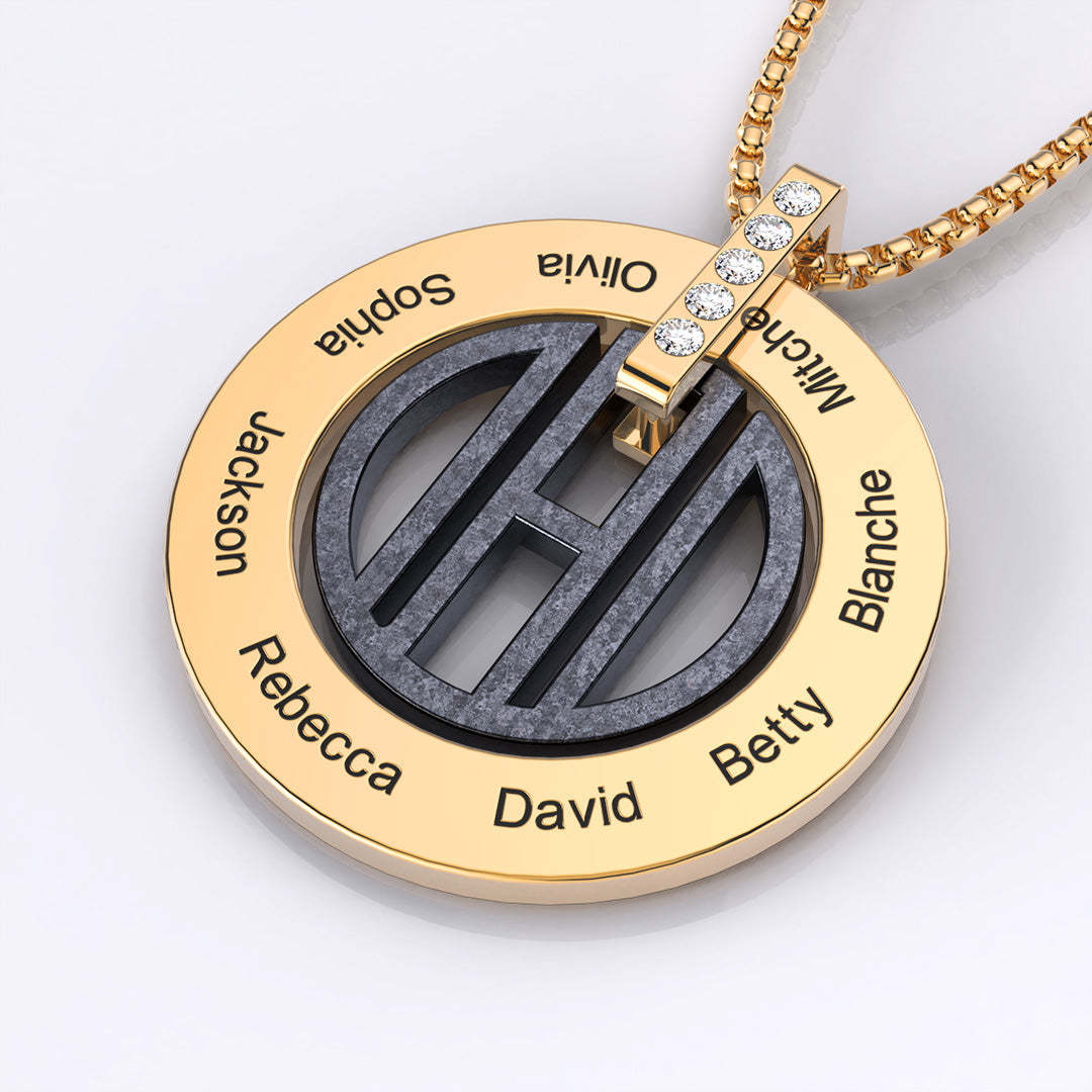 Christmas Gift Personalized DAD Circle Necklace-Engravingift