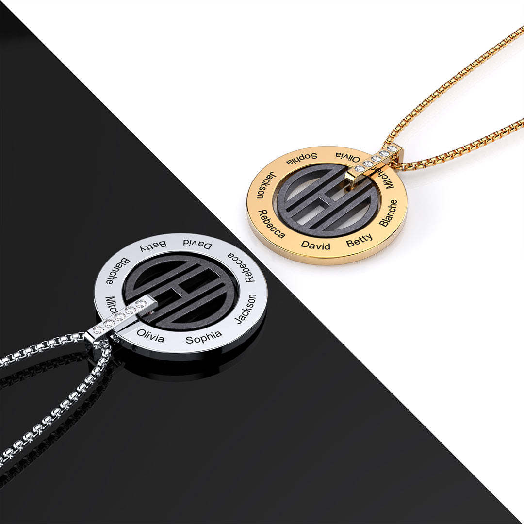 Christmas Gift Personalized DAD Circle Necklace-Engravingift
