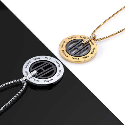 Christmas Gift Personalized DAD Circle Necklace-Engravingift