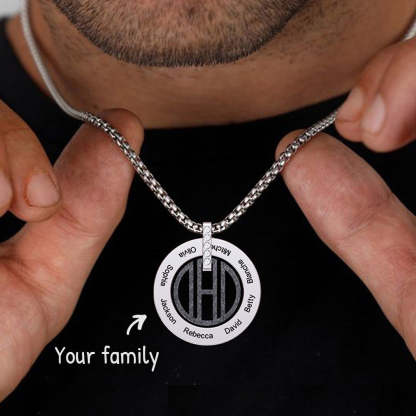 Christmas Gift Personalized DAD Circle Necklace-Engravingift