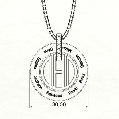 Christmas Gift Personalized DAD Circle Necklace-Engravingift