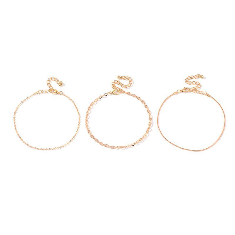 Mother's Day Gift Three Layers Anklets Bracelet Beach Anklet Set Chain Anklet-Engravingift