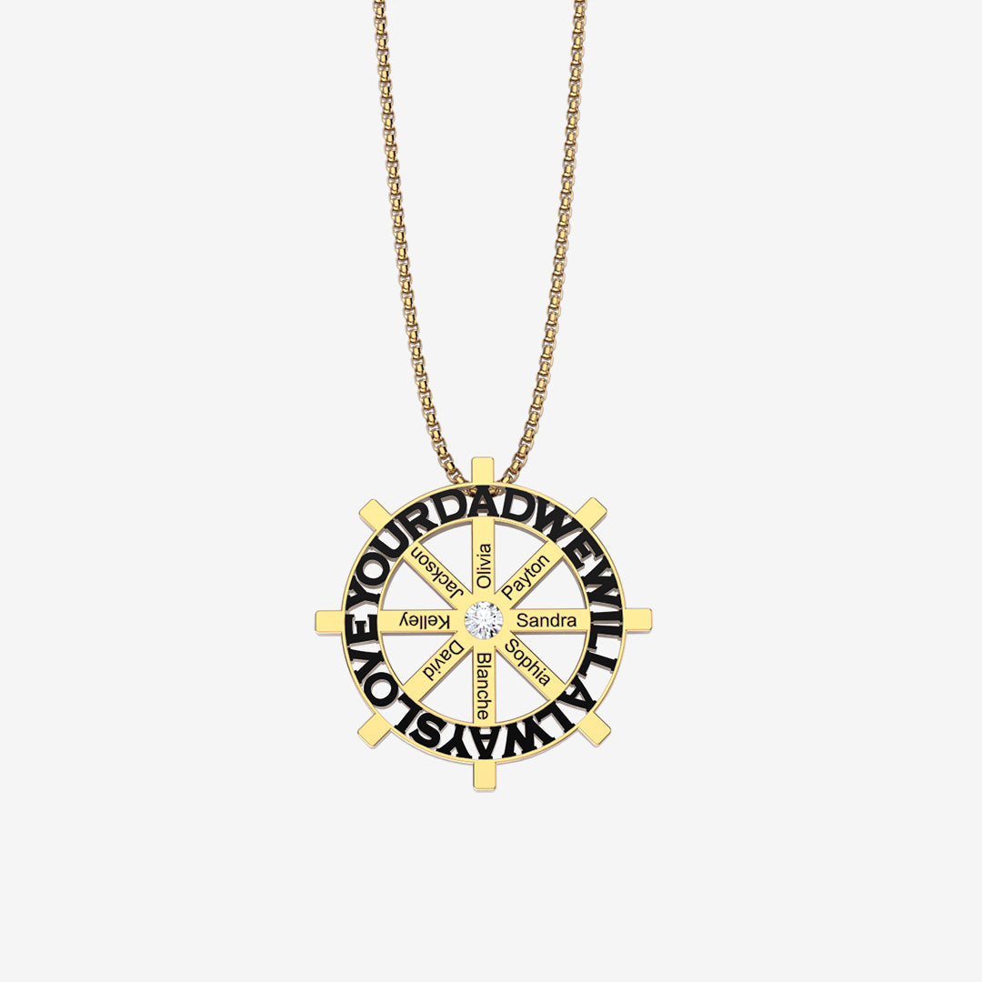 Christmas Gift Personalized DAD Circle Necklace-Engravingift
