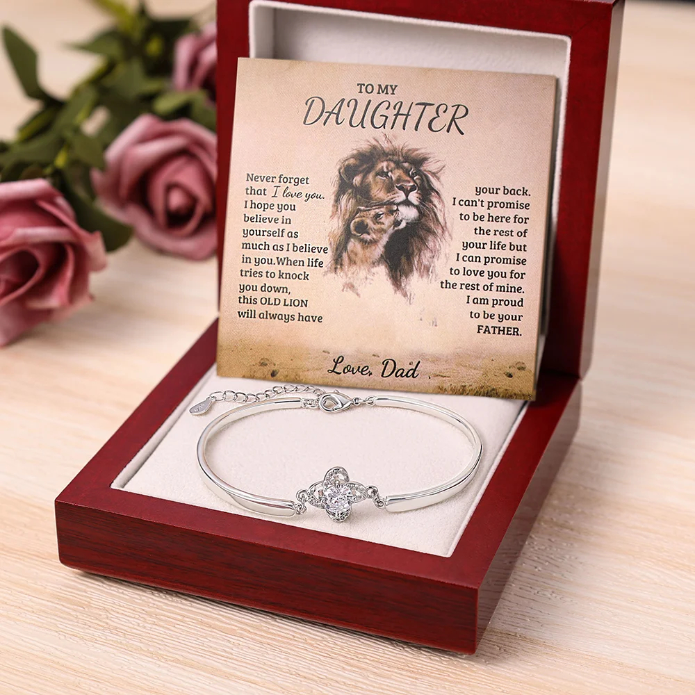 To My Daughter from Dad Love Knot Bracelet "Never Forget That I Love You"