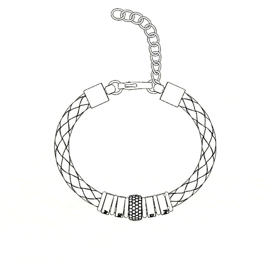 Christmas Gift Men Braided Leather Bracelet with Diamond Custom Beads