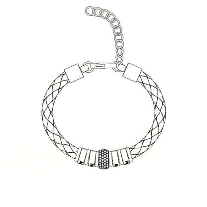 Christmas Gift Men Braided Leather Bracelet with Diamond Custom Beads