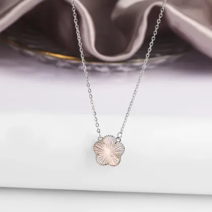 Four Leaf Clover Jewelry Set for Women, Natural Stone Pendant Necklace and Bracelet, Lucky Charm Gift