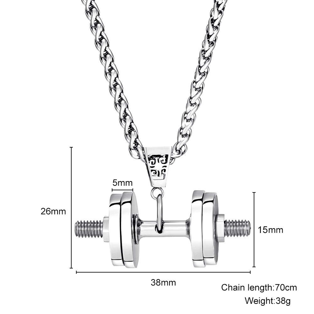 Father's Day Gift "You Be Fearless Be Strong" Custom Dumbbell Diamond Name Necklace-Engravingift