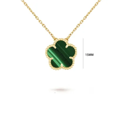 Four Leaf Clover Jewelry Set for Women, Natural Stone Pendant Necklace and Bracelet, Lucky Charm Gift