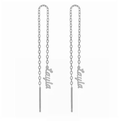 Mother's Day Gift Personalized Name Drop Earrings for Her-Engravingift