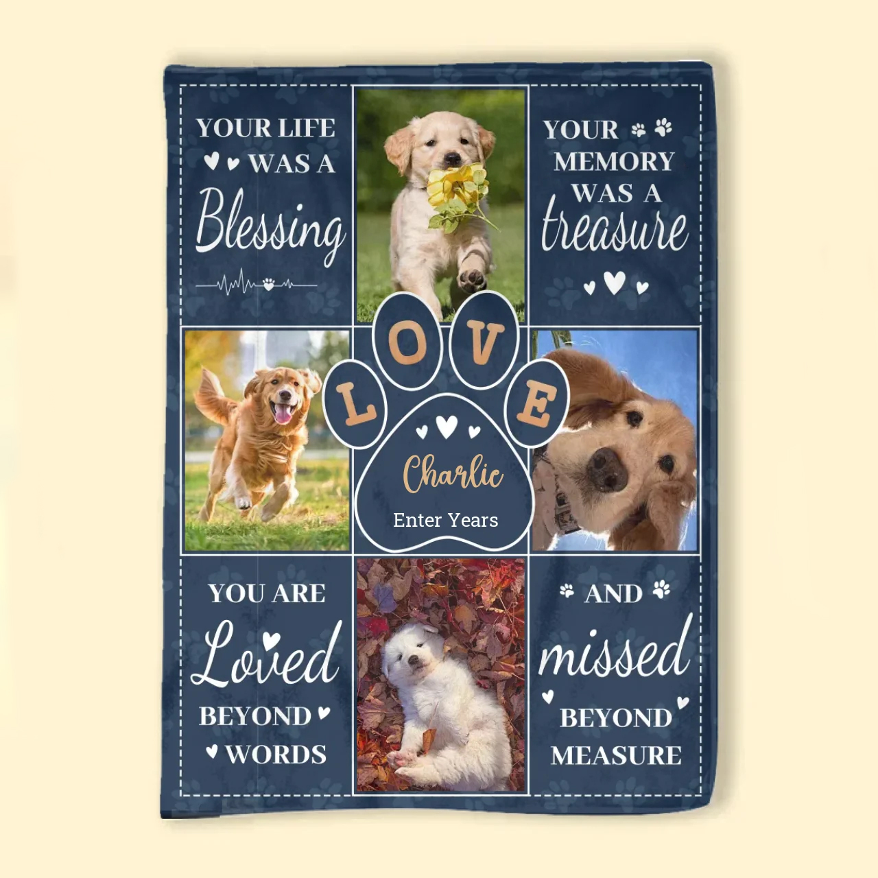 Custom Pet Photo Fleece Blanket-