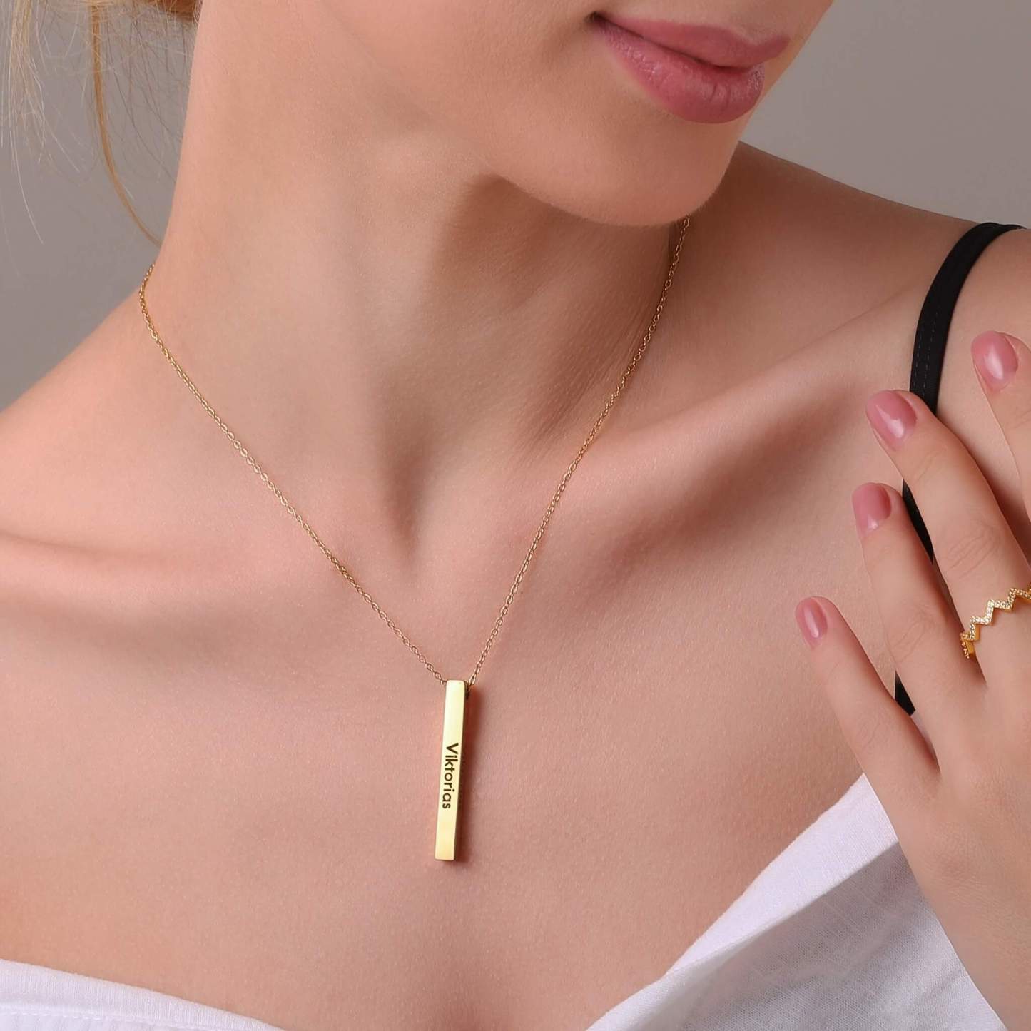 Personalized Bar Necklace For Women – Custom Name Engraved Necklace, Meaningful Gift