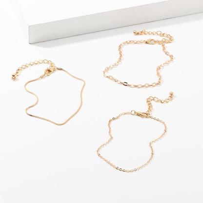 Mother's Day Gift Three Layers Anklets Bracelet Beach Anklet Set Chain Anklet-Engravingift