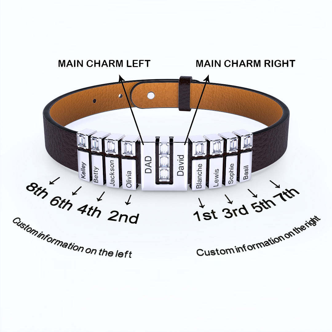 Christmas Gift Men's Bracelet With Diamond Charms for Dad