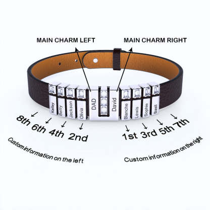 Christmas Gift Men's Bracelet With Diamond Charms for Dad