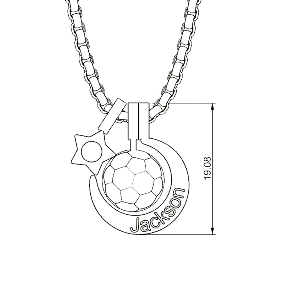 Mother's Day Gift Rising Star Soccer Birthstone Name Necklace For Children-Engravingift