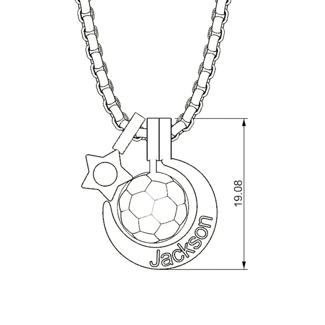 Mother's Day Gift Rising Star Soccer Birthstone Name Necklace For Children-Engravingift