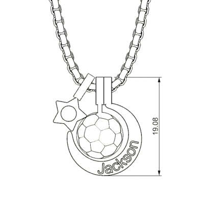 Mother's Day Gift Rising Star Soccer Birthstone Name Necklace For Children-Engravingift