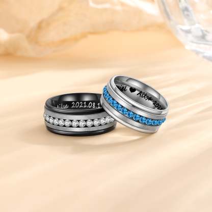 Mother's Day Gift  Couple Ring Personalized Love Message Matching Rings Gift for Couple Friends BBF-Engravingift