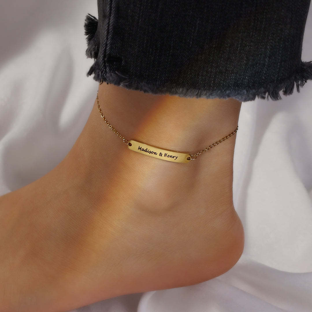 Personalized Name Anklet ID Bracelet Anklet for Women-Engravingift