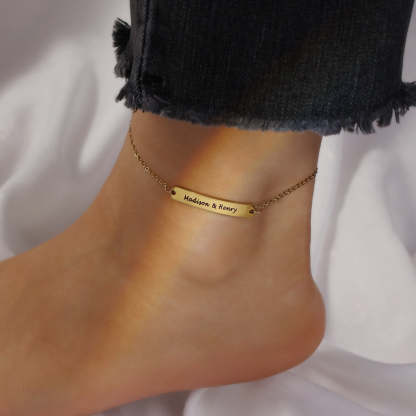 Personalized Name Anklet ID Bracelet Anklet for Women-Engravingift