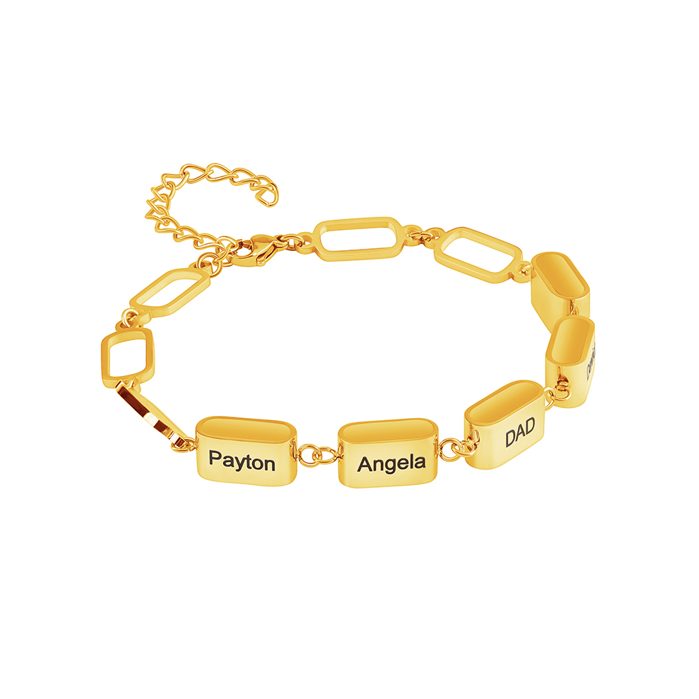 Custom Multi-Name Bar Bracelet, Personalized Family Bracelet
