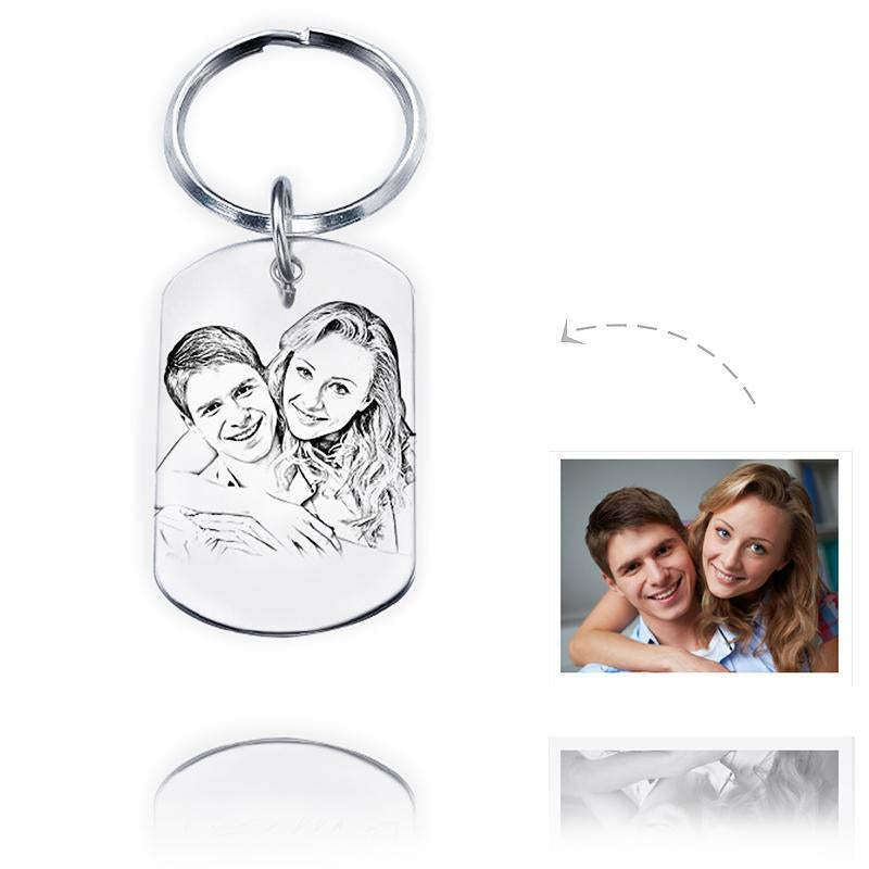 Christmas Gift Personalized Photo Keychain Round or Square