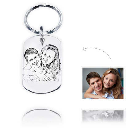 Christmas Gift Personalized Photo Keychain Round or Square
